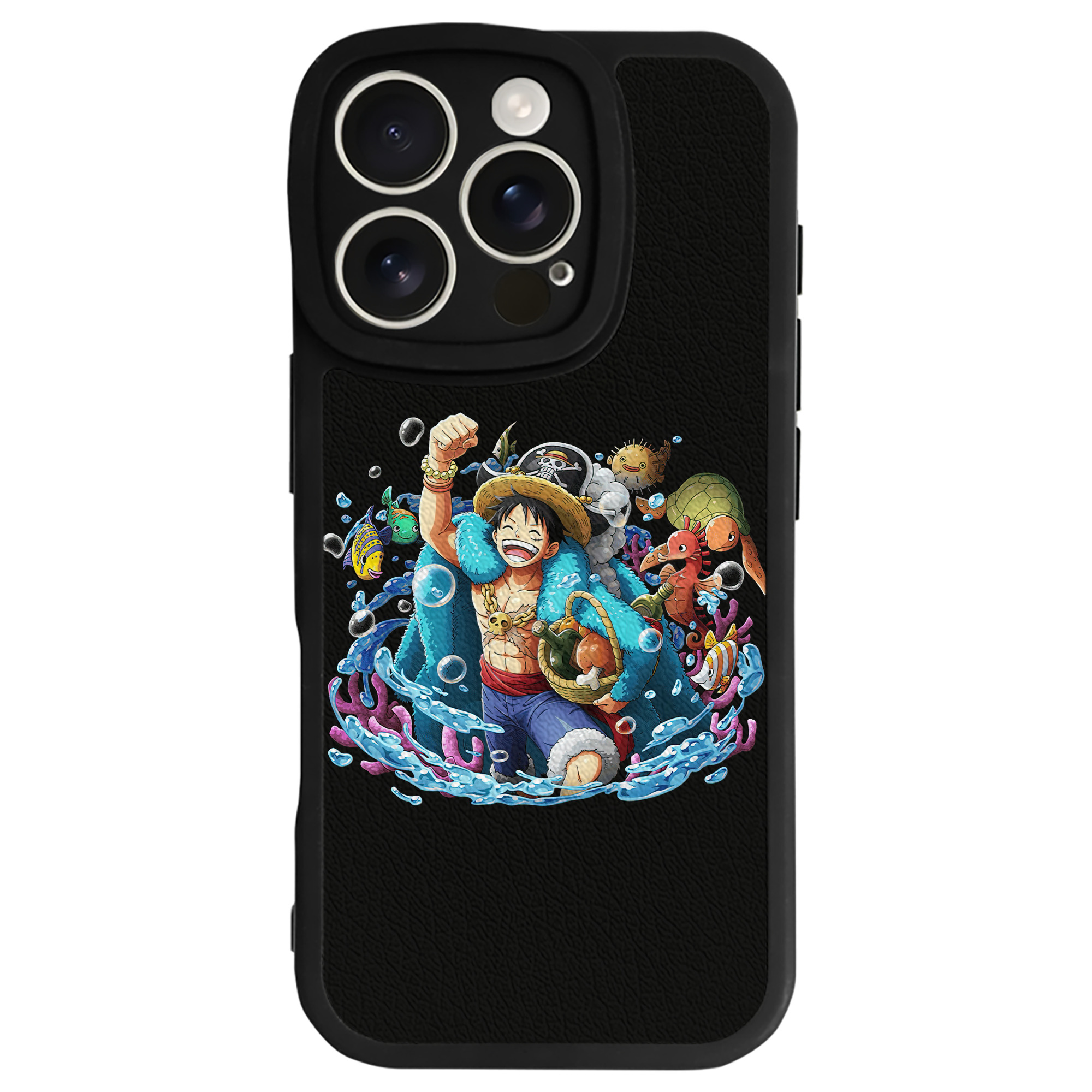 （画像用） ワンピース モンキー・D・ルフィ ONE PIECE Monkey D. Luffy 【iPhone 16シリーズ対応】シリコンスマホケース（レザー調） 材質：シリコン
